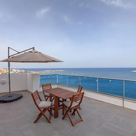 High Floor Seafront Penthouse, Opp & Wifi Ac By 360 Estates * St Paul's Bay